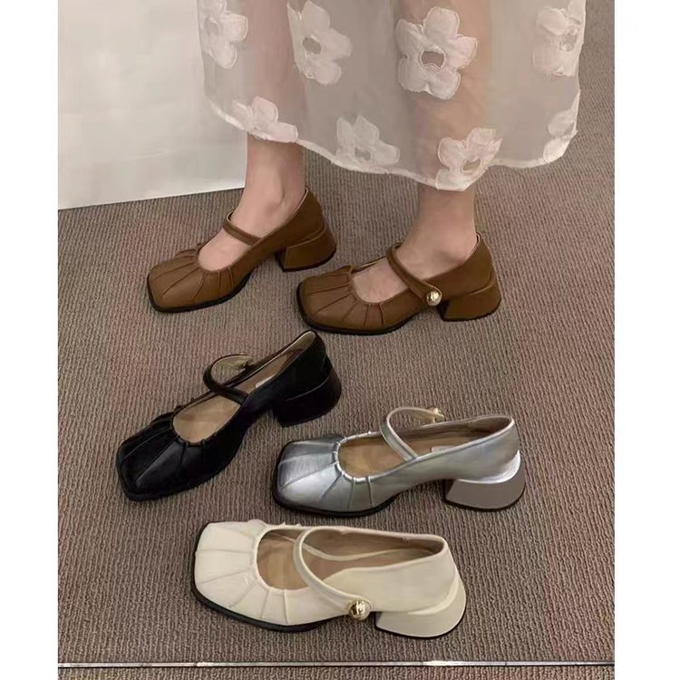Giày Cao Gót Mũi Vuông Đế Dày size 35-40 Thời Trang Dành Cho Nữ