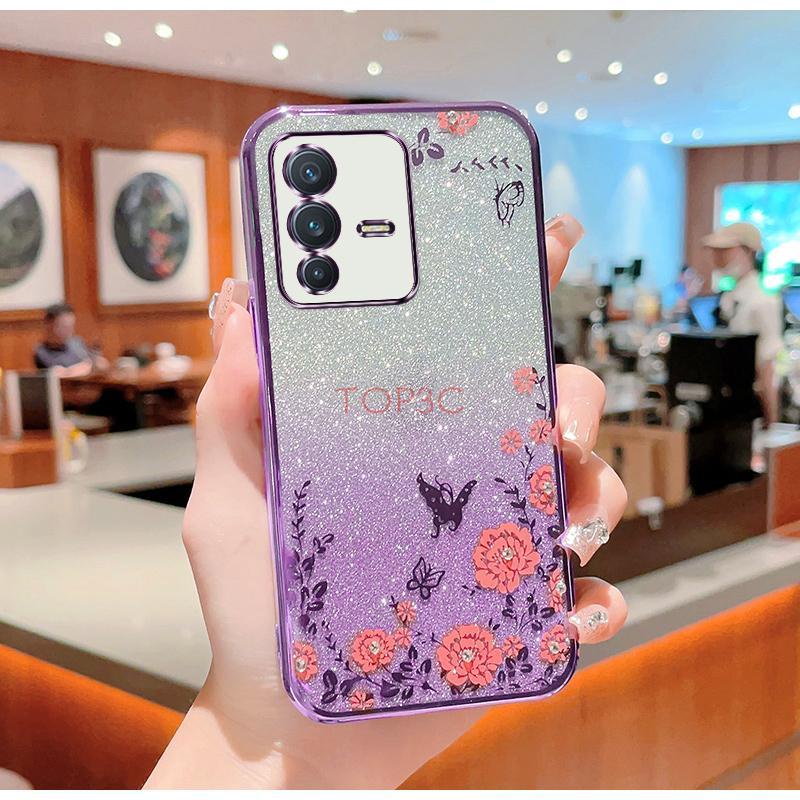 Ốp lưng vivo v23 5g v23e v25 v25e v27 5g  Ốp Điện Thoại Họa Tiết Bươm Bướm Lấp Lánh Cho vivo v23 5g v23e v25 v25e v27 5g v27e MMHY