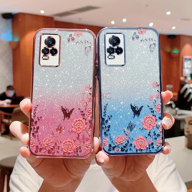 Ốp lưng Vivo V20 Ốp Điện Thoại Họa Tiết Bươm Bướm Lấp Lánh Cho vivo v20 MMHY