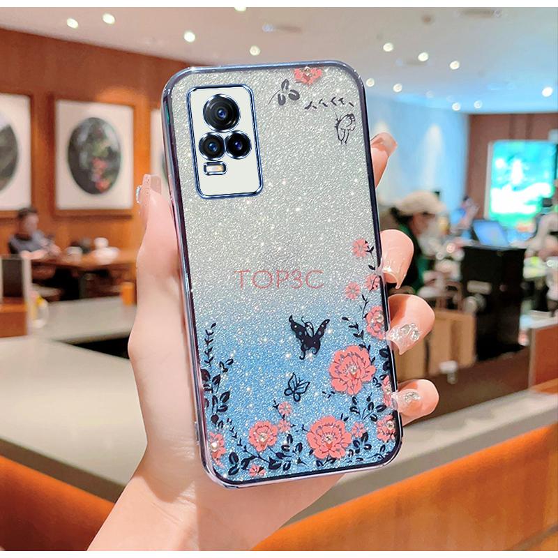 Ốp lưng Vivo V20 Ốp Điện Thoại Họa Tiết Bươm Bướm Lấp Lánh Cho vivo v20 MMHY