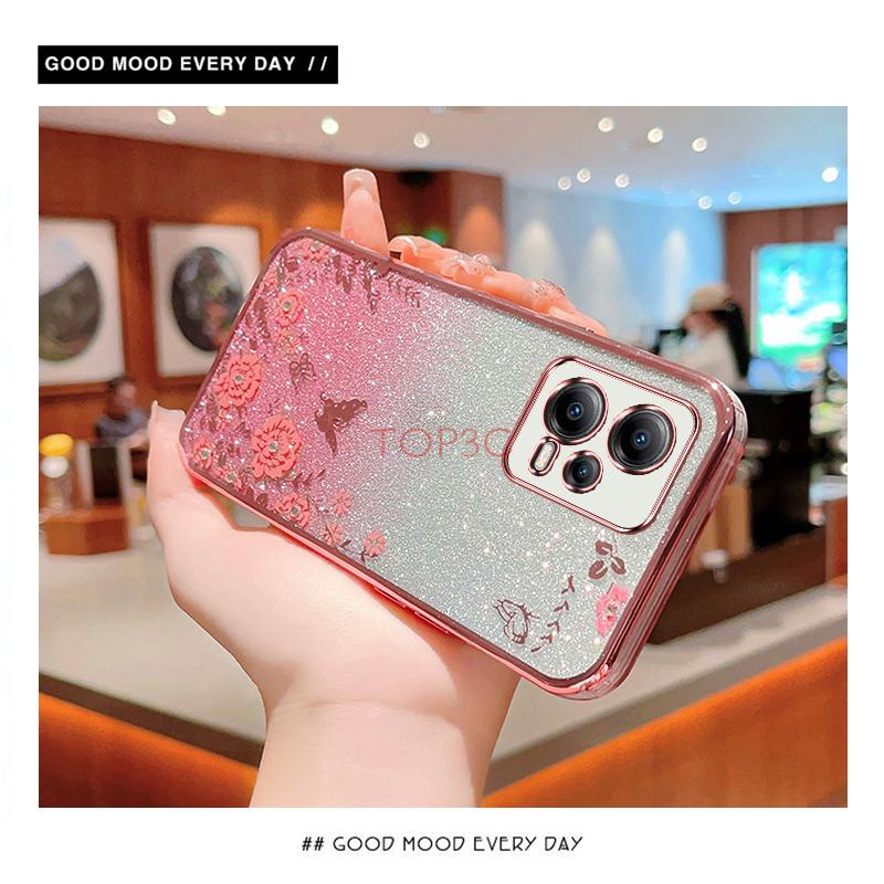 Ốp lưng redmi note 12 pro 5g  Ốp Điện Thoại Họa Tiết Bươm Bướm Lấp Lánh Cho redmi note 12 pro 5g note12 5g poco x5 5g MMHY