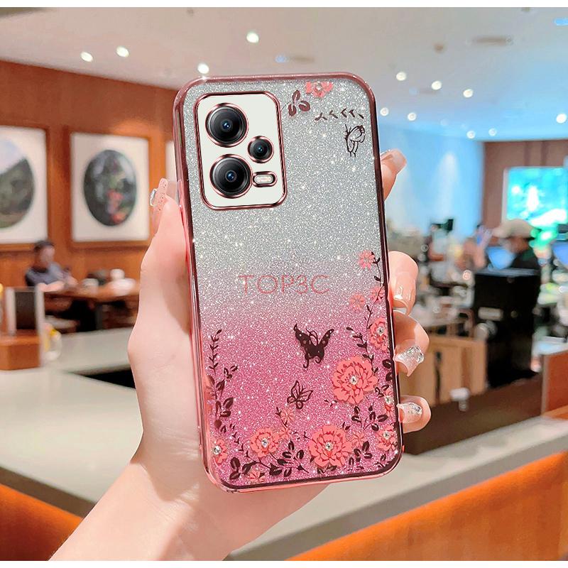 Ốp lưng redmi note 12 pro 5g  Ốp Điện Thoại Họa Tiết Bươm Bướm Lấp Lánh Cho redmi note 12 pro 5g note12 5g poco x5 5g MMHY