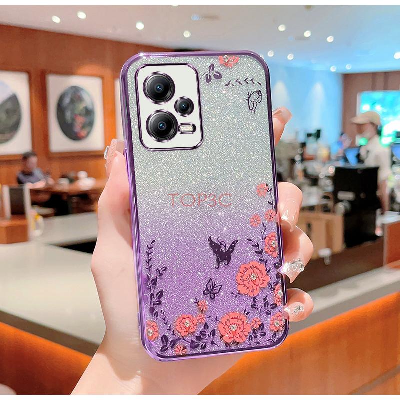 Ốp lưng redmi note 12 pro 5g  Ốp Điện Thoại Họa Tiết Bươm Bướm Lấp Lánh Cho redmi note 12 pro 5g note12 5g poco x5 5g MMHY