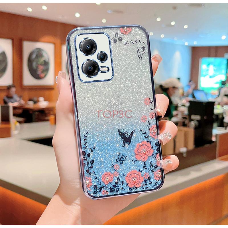 Ốp lưng redmi note 12 pro 5g  Ốp Điện Thoại Họa Tiết Bươm Bướm Lấp Lánh Cho redmi note 12 pro 5g note12 5g poco x5 5g MMHY