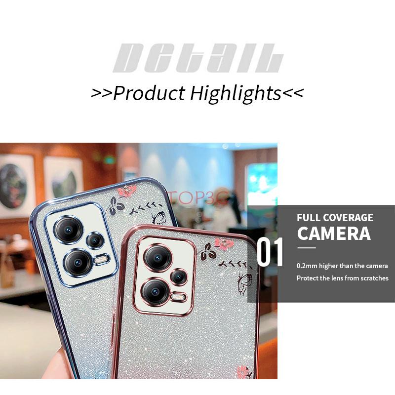 Ốp lưng redmi note 12 pro 5g  Ốp Điện Thoại Họa Tiết Bươm Bướm Lấp Lánh Cho redmi note 12 pro 5g note12 5g poco x5 5g MMHY