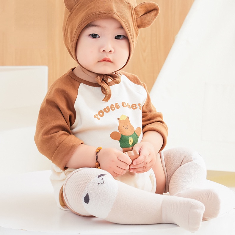 Vớ cotton Dài Thoáng Khí Họa Tiết Hoạt Hình Dành Cho Trẻ Sơ Sinh 0-3 Tuổi 2956