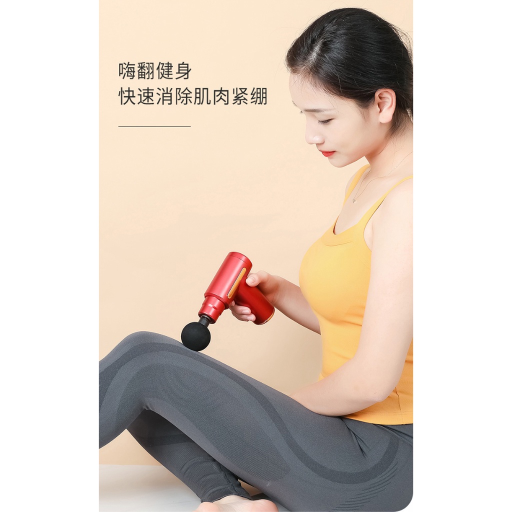 Máy Massage Fascial Cầm Tay, Giúp Giảm Đau Vai Gáy - Máy Massage Mini Làm Giãn Căng Cơ - 4 Đầu, 6 Ch