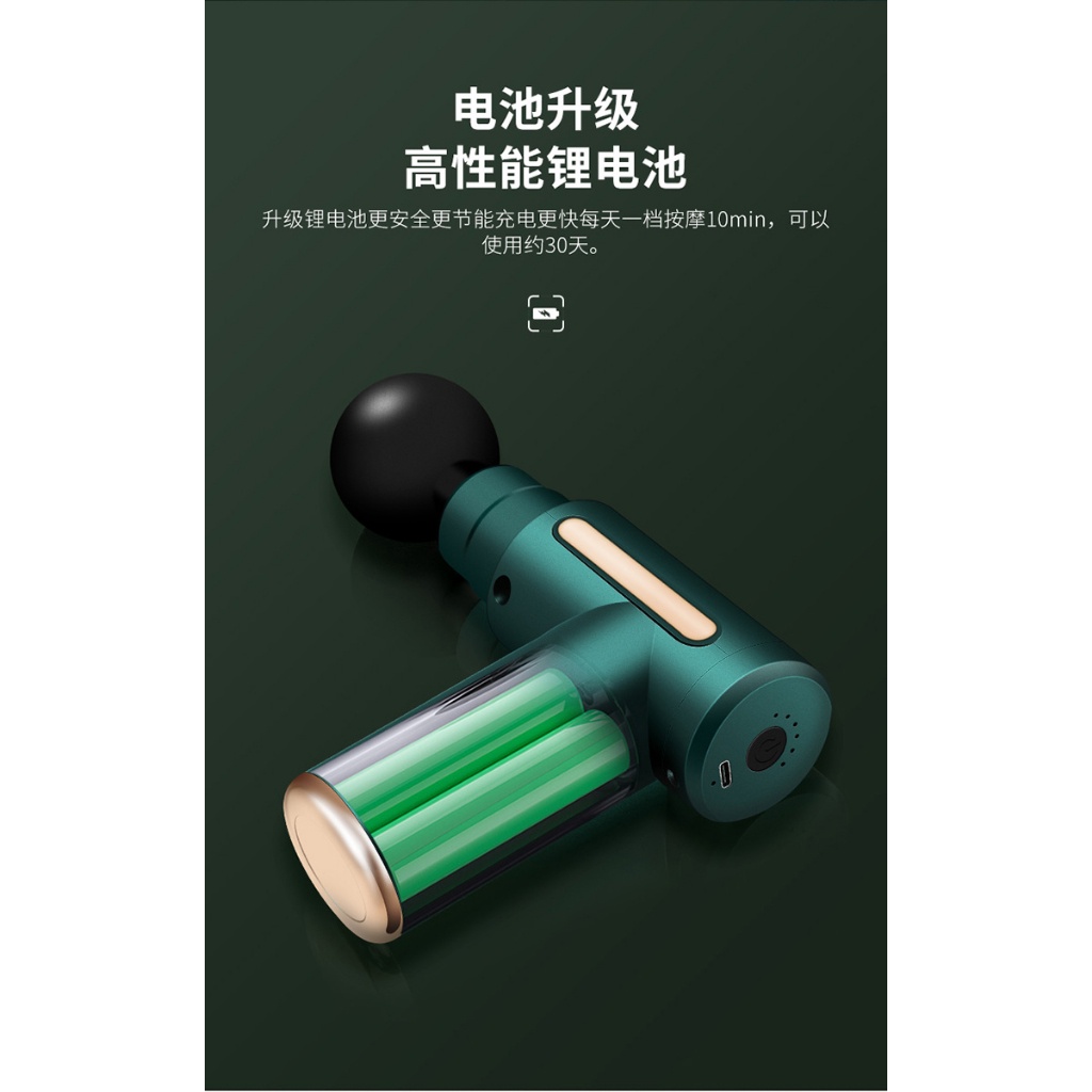 Súng Massage Fascial Cầm Tay, Giúp Giảm Đau Vai Gáy - Máy Massage Mini Làm Giãn Căng Cơ - 4 Đầu, 6 C