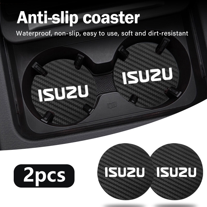 Bộ 2 Đế Lót Ly Bằng Sợi carbon Cho isuzu i-350 d-max mu-x