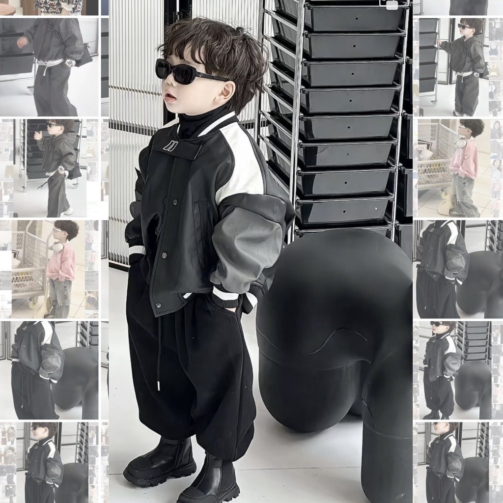 Áo Khoác Bóng Chày Bằng Da Thời Trang Mùa Thu 2023 Cho Bé