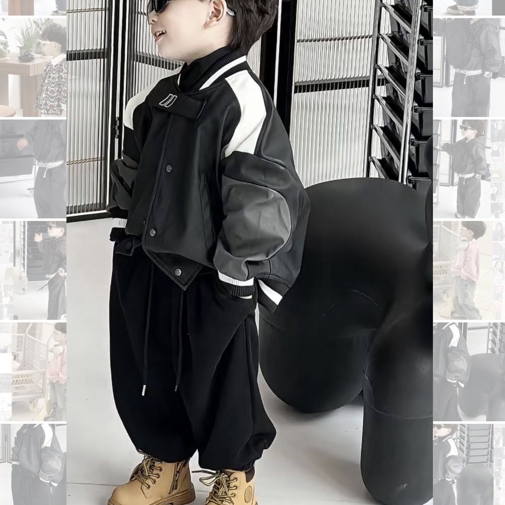 Áo Khoác Bóng Chày Bằng Da Thời Trang Mùa Thu 2023 Cho Bé