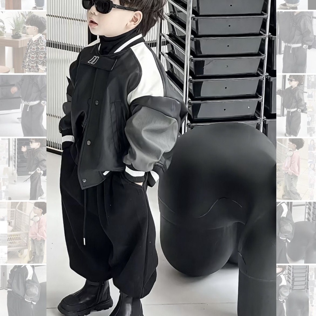 Áo Khoác Bóng Chày Bằng Da Thời Trang Mùa Thu 2023 Cho Bé