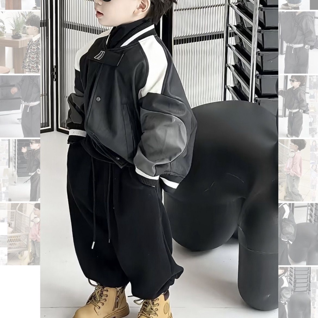 Áo Khoác Bóng Chày Bằng Da Thời Trang Mùa Thu 2023 Cho Bé