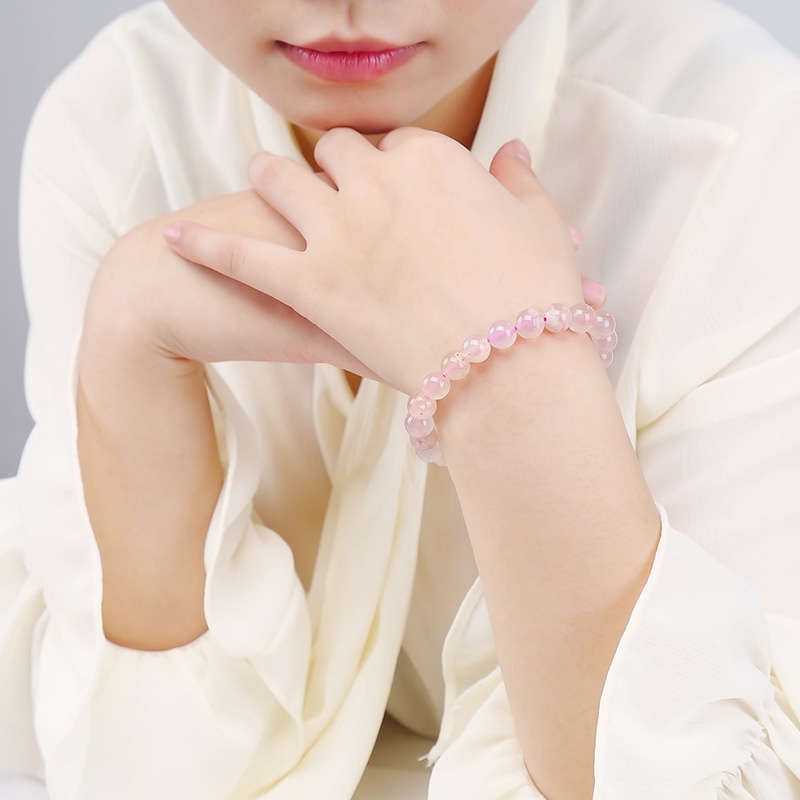 Vòng Tay Đính Đá zircon Màu Hồng Đơn Giản Thời Trang Thanh Lịch Dành Cho Nữ