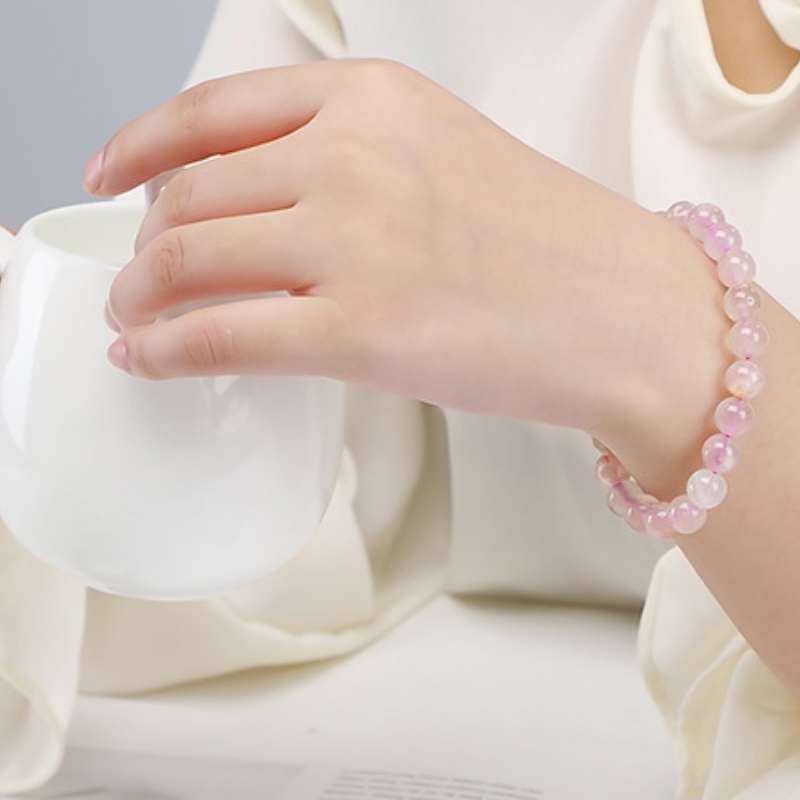 Vòng Tay Đính Đá zircon Màu Hồng Đơn Giản Thời Trang Thanh Lịch Dành Cho Nữ
