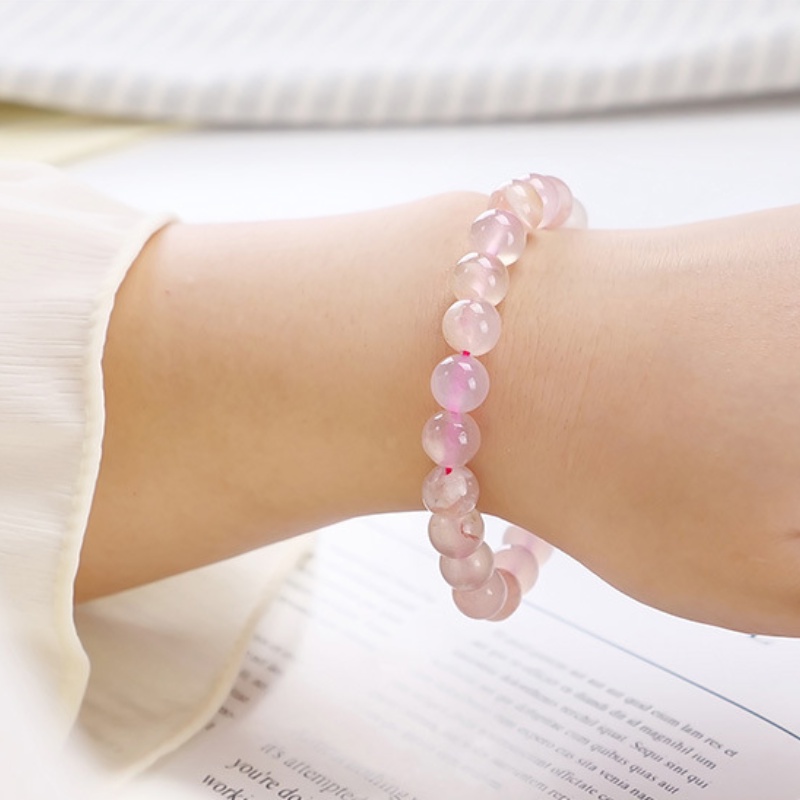 Vòng Tay Đính Đá zircon Màu Hồng Đơn Giản Thời Trang Thanh Lịch Dành Cho Nữ