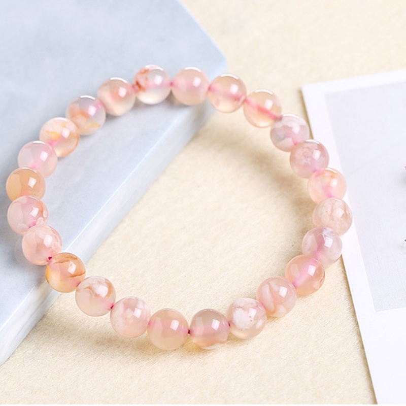 Vòng Tay Đính Đá zircon Màu Hồng Đơn Giản Thời Trang Thanh Lịch Dành Cho Nữ