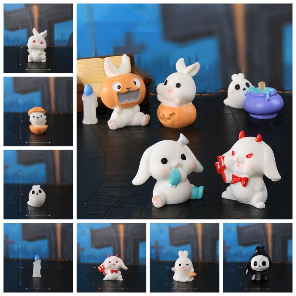 Tượng Hoạt Hình Thỏ Ma Bí Ngô Trang Trí halloween
