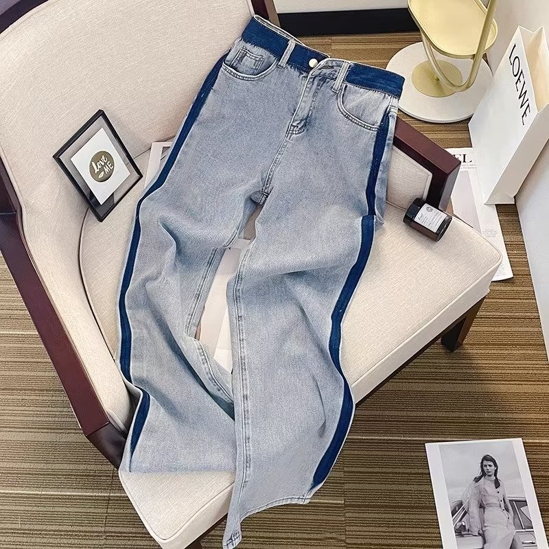 Quần denim Ống Rộng Lưng Cao Thời Trang Dành Cho Nữ