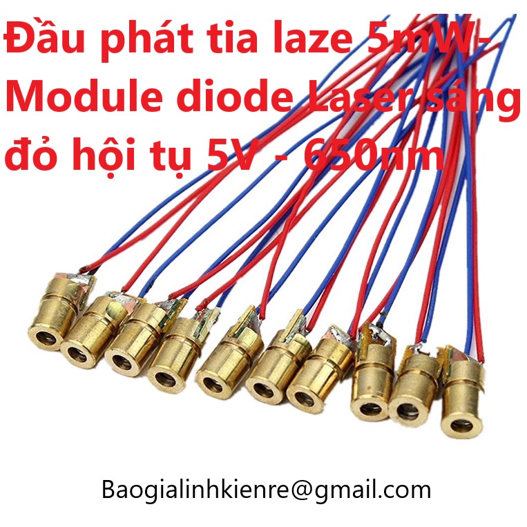 [ 5 Cái ] Đầu phát tia laze 3V, 5V - Module diode Laser sáng đỏ hội tụ 3V, 5V - Bước Sóng 650nM (Gửi đơn từ 20K)JD CO TH