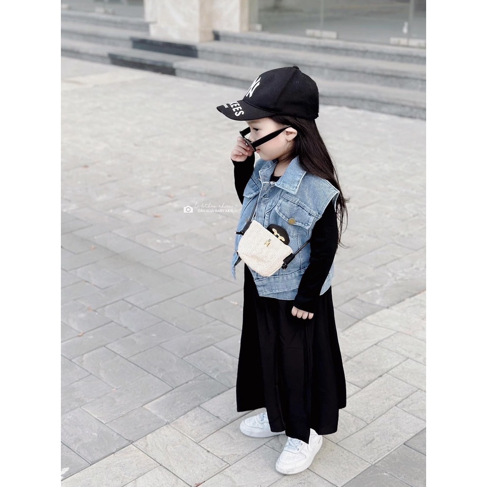 Sét Váy Body Đen Kèm Gile Jean Điệu Đà 18-32kg SMB67 - Shop Mẹ Bông 92