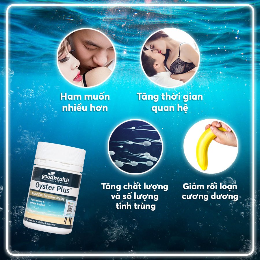 Tinh Chất Hàu Úc Oyster Plus ZinC - ZinC Plus Good Health Giúp Tăng Cường Sinh Lý Nam Giới 60 Viên - Úc