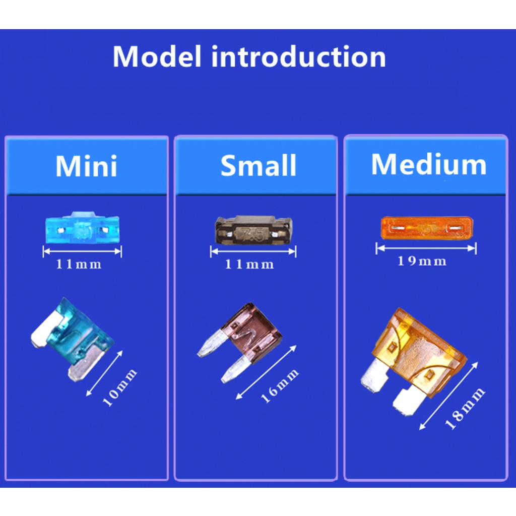 Set 10 Cầu Chì mini Tự Động 5a 7.5a 10a 15a 20a 25a 30a 40a Chuyên Dụng Cho Xe Hơi