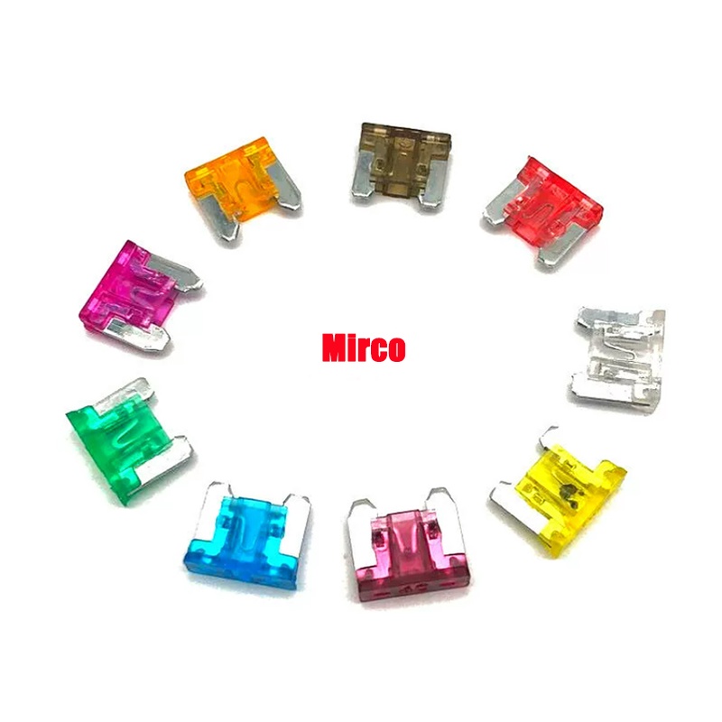 Set 10 Cầu Chì mini Tự Động 5a 7.5a 10a 15a 20a 25a 30a 40a Chuyên Dụng Cho Xe Hơi