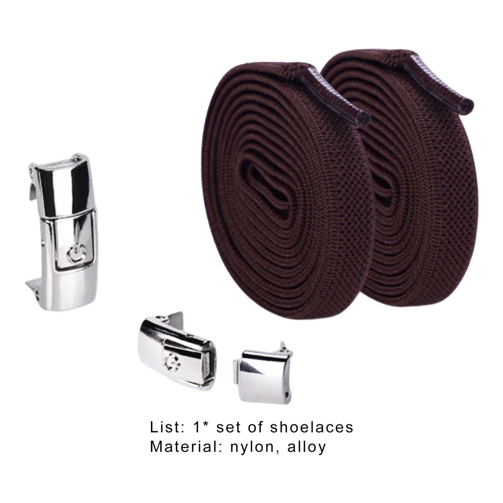 1 Cặp Dây Giày Lười Phẳng Co Giãn 8mm Không Cần Buộc Màu Trơn Đa Năng Dành Cho Người Lớn Và Trẻ Em