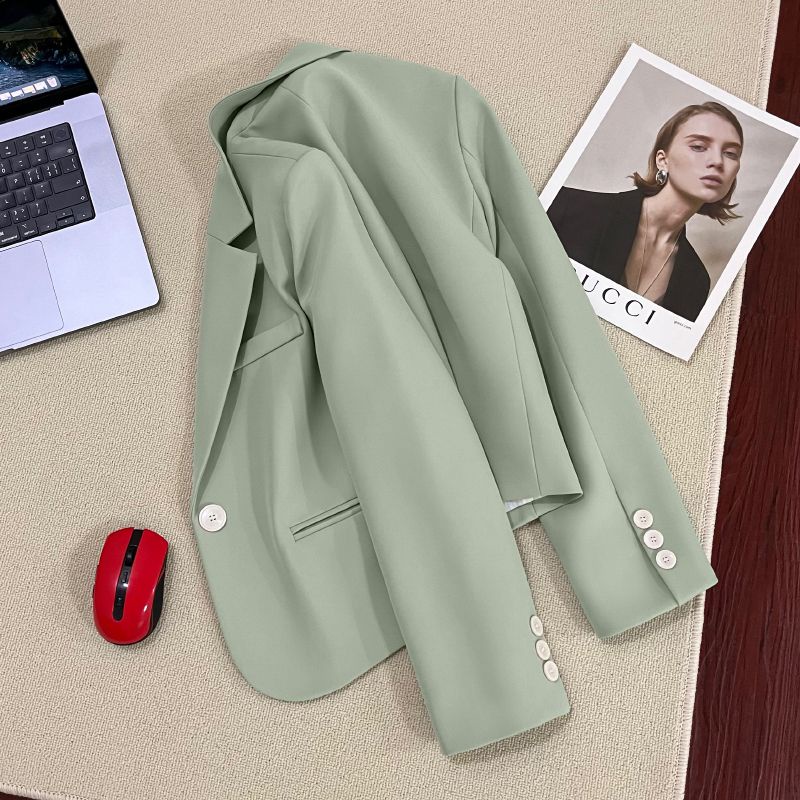 Áo Khoác Vest Ngắn Màu Xanh Lá Ngọc Cao Cấp Phong Cách Đường Phố Thời Trang Mùa Xuân Mới 2023 Dành Cho Bạn Nữ