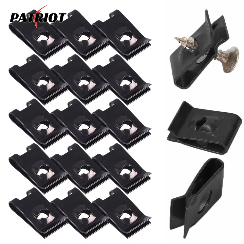 FENDER Set 10 Kẹp Chữ u Bằng Kim Loại m4 m5 Chuyên Dụng Cho Xe Hơi / Xe Máy