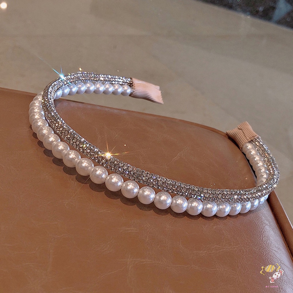 YADORNOS  Băng Đô Cài Tóc Đính Đá & Ngọc Trai Thanh Lịch Cho Nữ