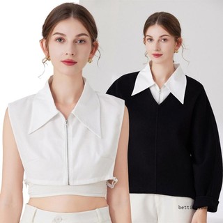 Cổ áo sơ mi giả hình tam giác tháo rời được thời trang cho nữ
