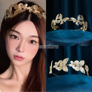 Băng đô cài tóc hình bướm màu vàng phong cách âu mỹ cổ điển thời trang cho nữ