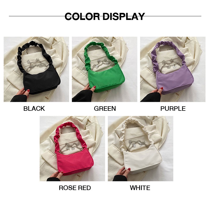 HASHIDUN Túi Xách Đeo Vai Vải oxford Phối Dây Xích Hình Bướm Nhỏ Nhắn Xinh Xắn Thời Trang Dành Cho Nữ