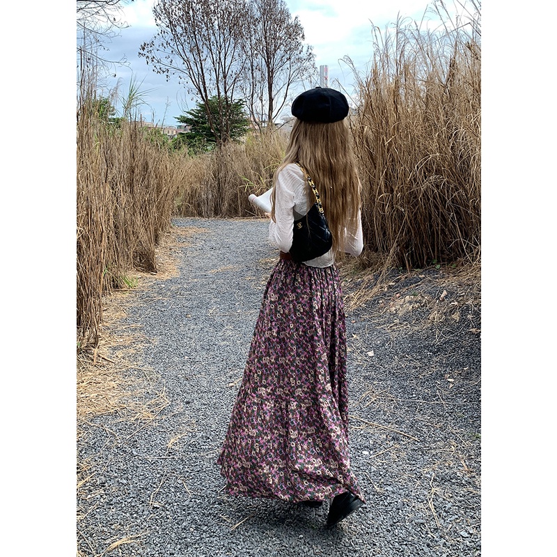 SUXI Chân Váy Chữ a Lưng Cao Co Giãn Thời Trang Mùa Thu Phong Cách Pháp Ngọt Ngào Cho Nữ