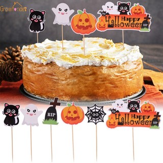 Set 7 Phụ Kiện Trang Trí Bánh cupcake Chủ Đề halloween Hoạt Hình