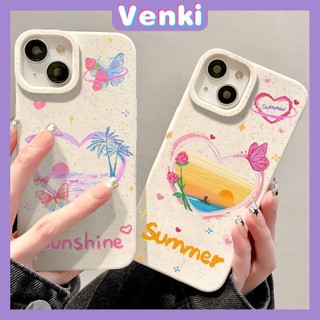 VENKI - Dành Cho Ốp Lưng iPhone 11 Vỏ Màu Trắng Có Thể Phân Hủy Thân Thiện Với Môi Trường Bảo Vệ Chống Sốc Màu Hồng Vàng Bướm Tình Yêu Tương thích với iPhone 14 Pro max 13 Pro max 12 Pro Max 11 XR XS 7 8
