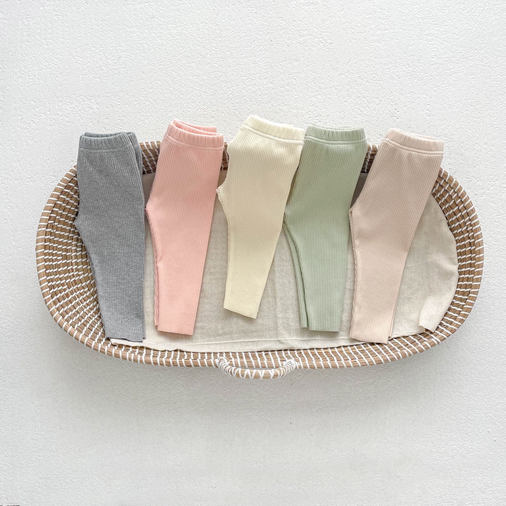 Quần Legging cotton Màu Trơn Dễ Thương Cho Bé 0-2 Tuổi
