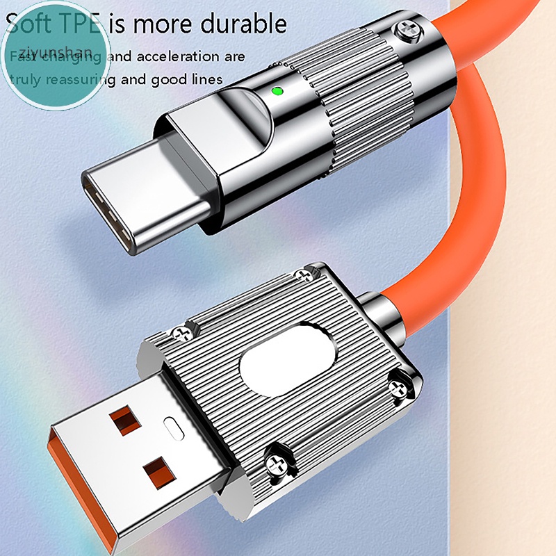 Cáp Sạc Nhanh ziyunshan 120w type-c Bằng Hợp Kim Kẽm Và Silicon Dạ Quang Cho huawei vn