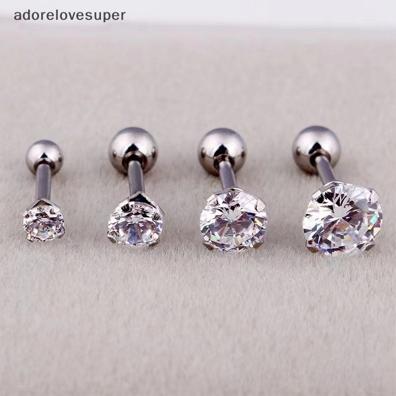 1 Chiếc Bông Tai 4 Chấu Đính Đá rhinestone ad1vn