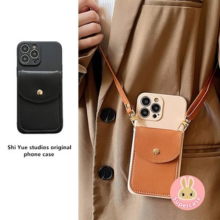 Thời Trang Ốp Điện Thoại Silicon Kèm Ví Và Dây Đeo Chéo Cho iphone 14 13 12 mini 11 pro max x xr xs max 7 8 6 6s plus