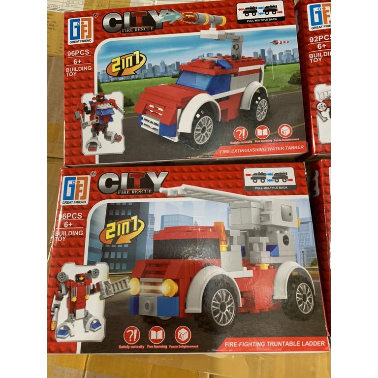 Lego xếp hình xe cứu hoả 123