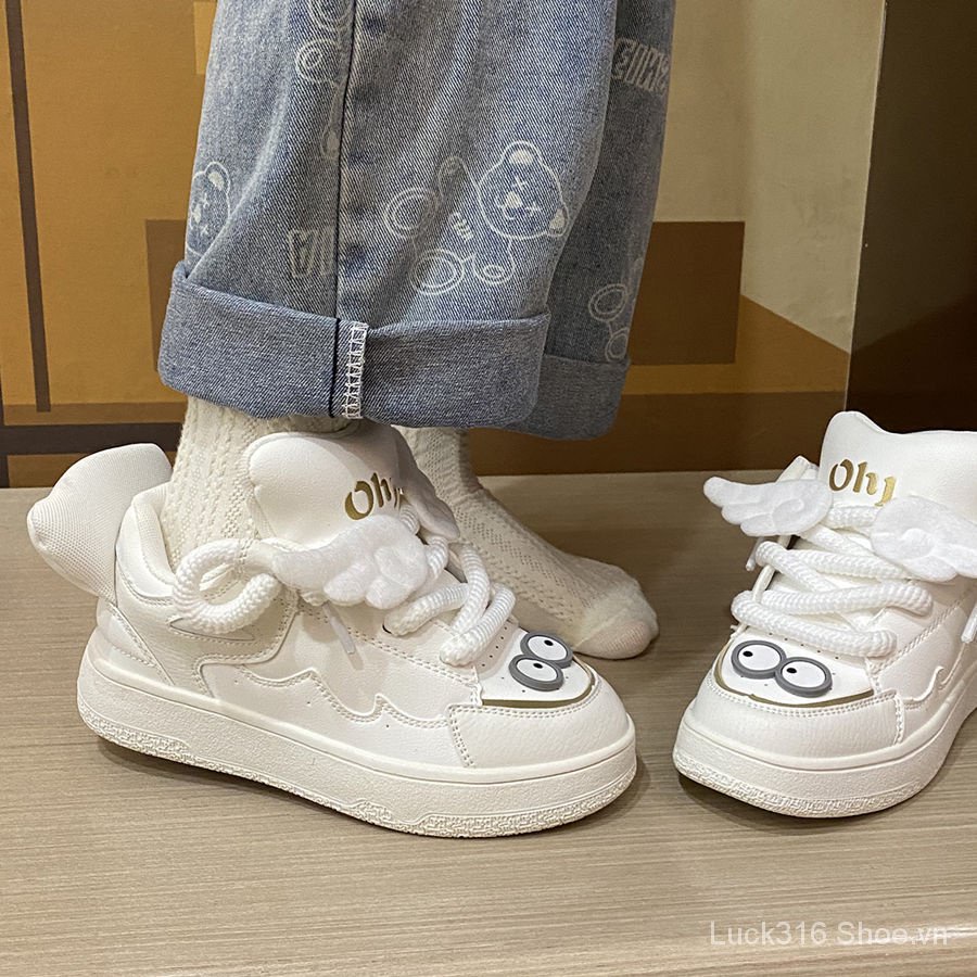 Giày Sneaker Đế Phẳng Dày Dặn Phong Cách Nhật Bản Dễ Thương Thời Trang 2023