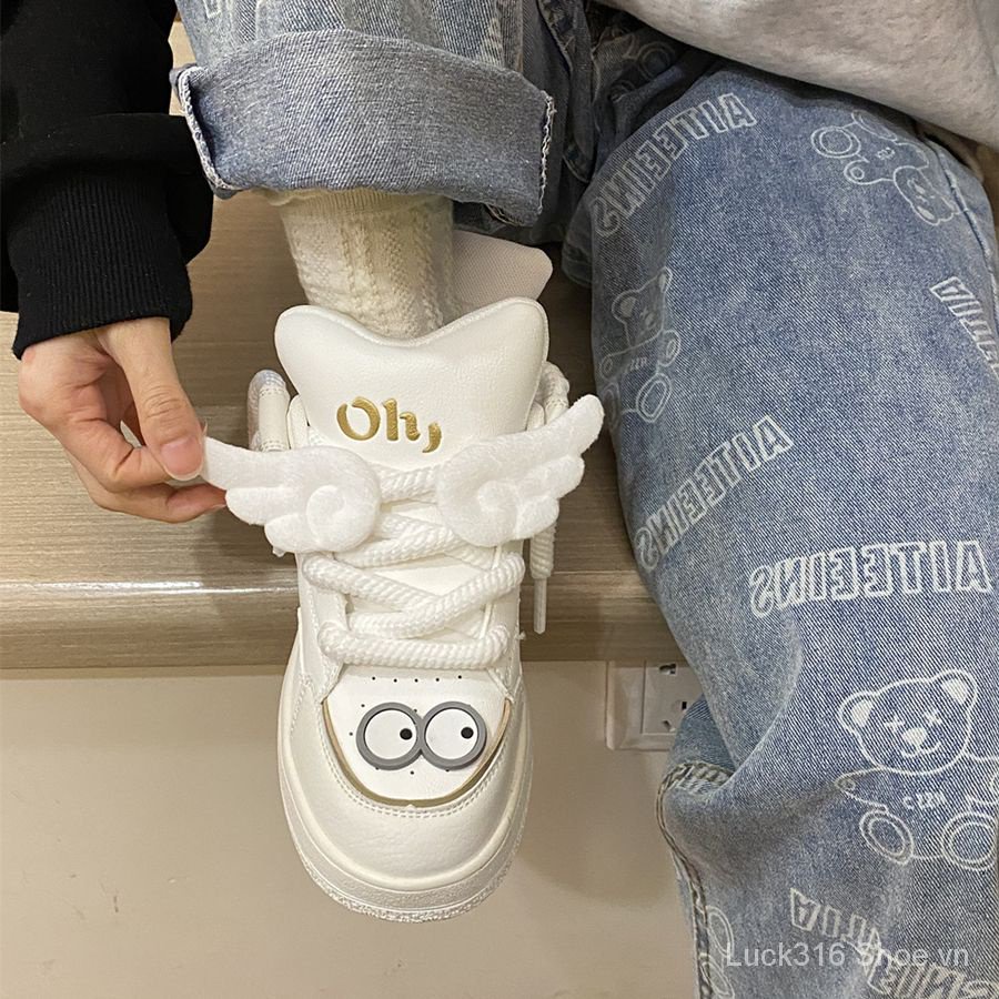 Giày Sneaker Đế Phẳng Dày Dặn Phong Cách Nhật Bản Dễ Thương Thời Trang 2023