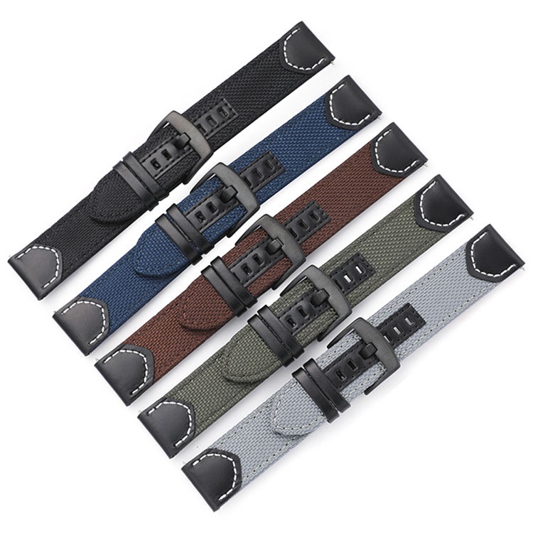 Dây Đeo Tay Bằng Da nylon 20mm 22mm 24mm Tháo Gỡ Nhanh Cho Đồng Hồ Thông Dụng seiko samsung galaxy watch 6 5 4