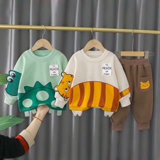 Set Đồ Thể Thao 2 Món Gồm Áo Sweater cotton In Họa Tiết Hoạt Hình + Quần Dài Thời Trang Xuân Thu 2023 Cho Bé Trai 1-5 Tuổi
