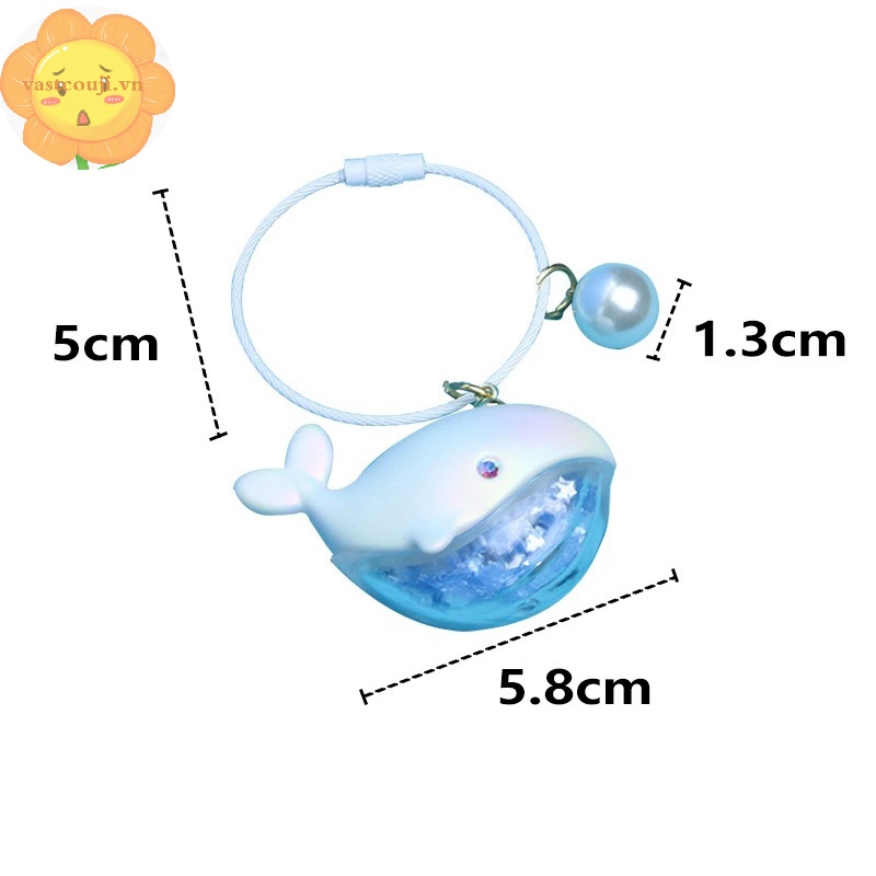 Vastji Móc Khóa Hình Cá Voi Xanh Bằng Nhựa resin Dễ Thương Trang Trí Túi Xách / Điện Thoại / Ví Tiền