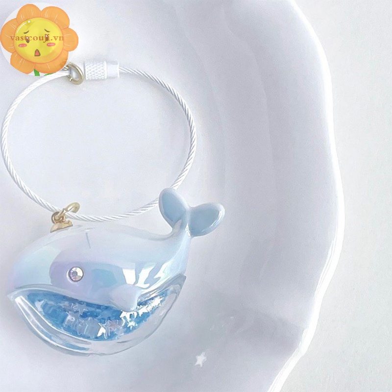 Vastji Móc Khóa Hình Cá Voi Xanh Bằng Nhựa resin Dễ Thương Trang Trí Túi Xách / Điện Thoại / Ví Tiền