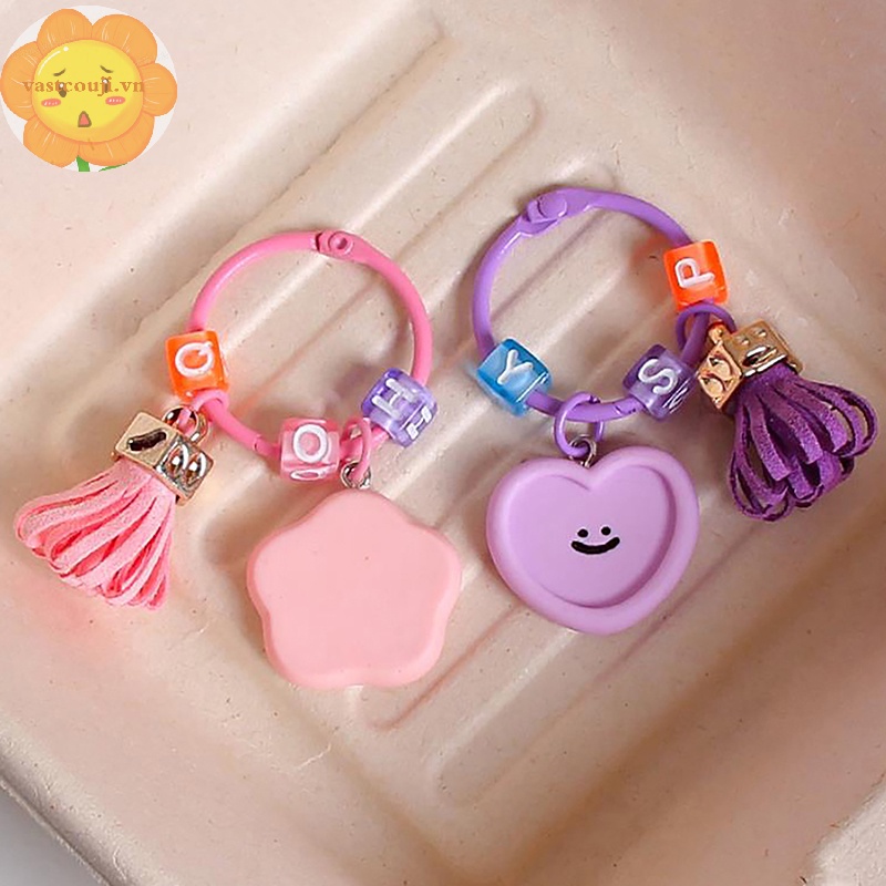 Vastji Móc Khóa Hình Mặt Cười Phối Dây Tua Rua Thời Trang Cho Nữ vn